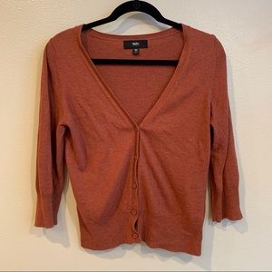Medium rust colored cardigan